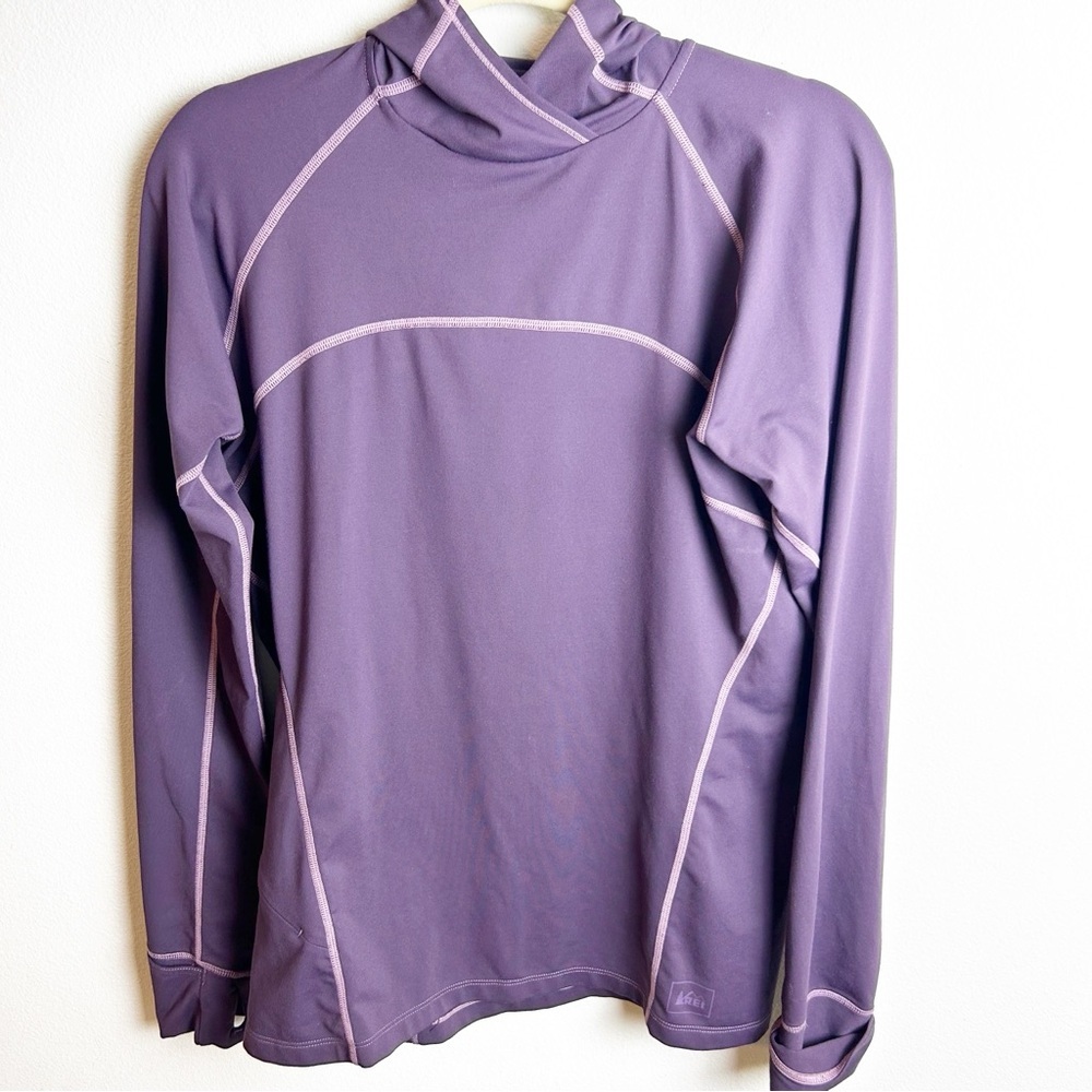 REI Women's hooded pullover long sleeve short purple size: M